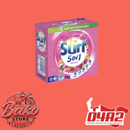 Surf Laundry Powder 1kg - “PICK UP AT BAKO STORE IN PANGAI OR HIHIFO HA’APAI BRANCHES”