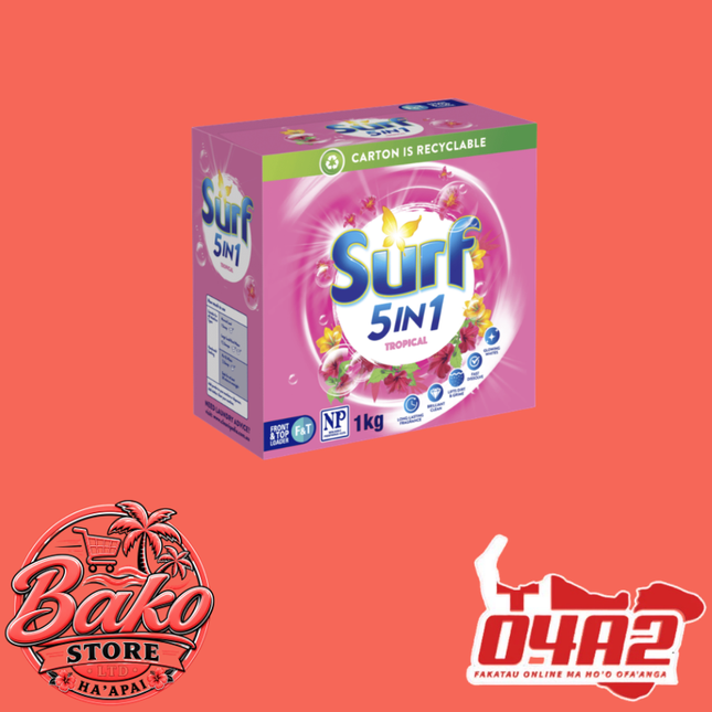 Surf Laundry Powder 1kg - “PICK UP AT BAKO STORE IN PANGAI OR HIHIFO HA’APAI BRANCHES”