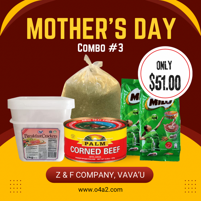 (FmF Cracker 2Kg) (X2 Milo 200g) (Corned Beef 326g) (Sugar 2Kg) - “PICK UP FROM Z&F HANGA KI POUONO, NEIAFU VAVA'U"