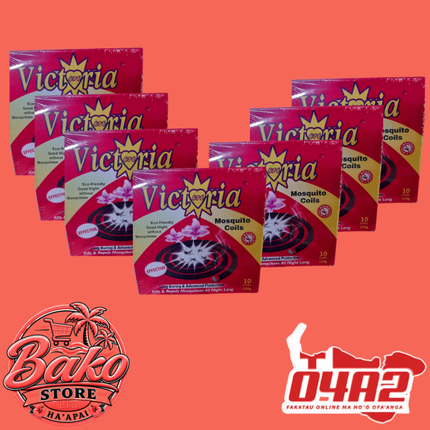 Victoria Mosquito Coil Packet - “PICK UP AT BAKO STORE IN PANGAI OR HIHIFO HA’APAI BRANCHES”