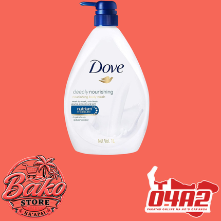 Dove Body Wash 1Ltr - “PICK UP AT BAKO STORE IN PANGAI OR HIHIFO HA’APAI BRANCHES”