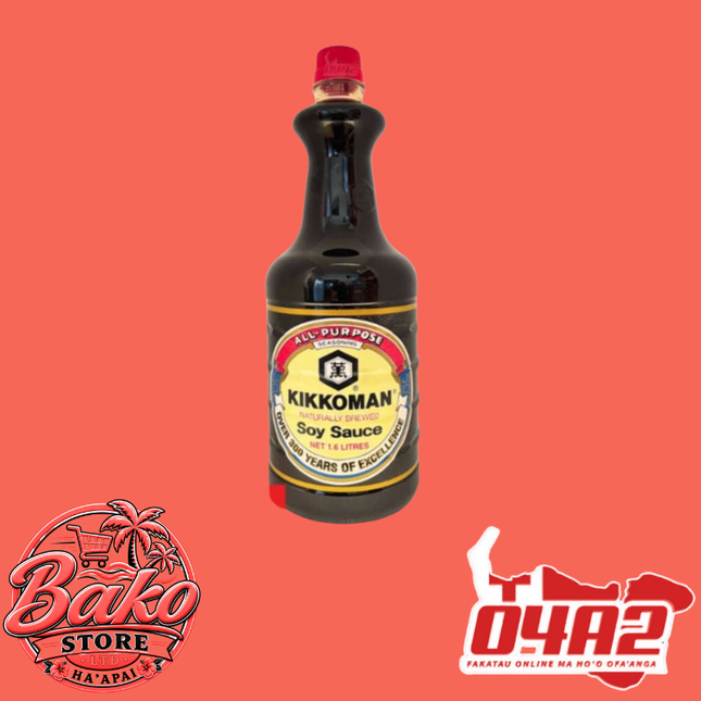 Kikkoman Soy Sauce 1.6L - “PICK UP AT BAKO STORE IN PANGAI OR HIHIFO HA’APAI BRANCHES”