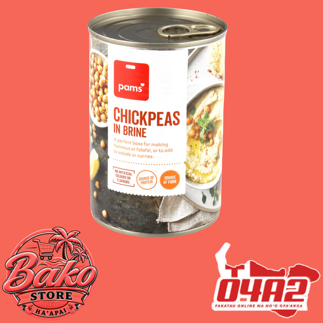 Pam's Chickpeas 400g - “PICK UP AT BAKO STORE IN PANGAI OR HIHIFO HA’APAI BRANCHES”