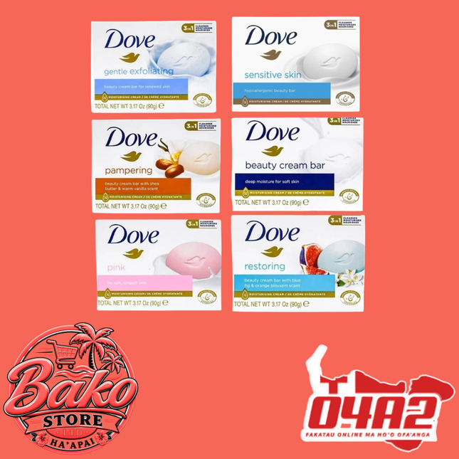 Dove Soaps 90g - “PICK UP AT BAKO STORE IN PANGAI OR HIHIFO HA’APAI BRANCHES”