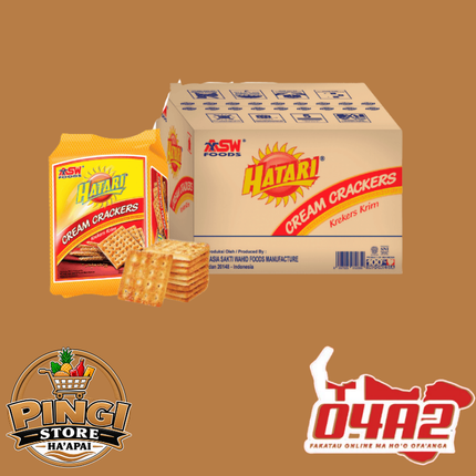 Box Hatari  Cream Crackers  - “PICK UP FROM PINGI STORE, HA'APAI"
