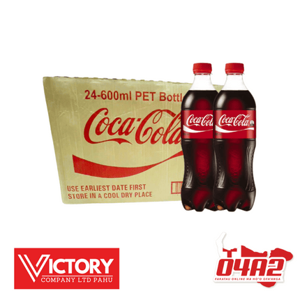 Carton of Coke 24 x 600ml Bottles - "PICK UP FROM VICTORY SUPERMARKET & WHOLESALE, PAHU"