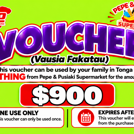 $900 Vausia Fakatau - “PICK UP FROM PEPE & PUSIAKI SUPERMARKET, ‘EUA”