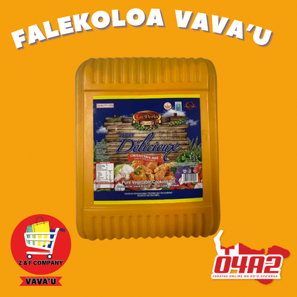 Pure Vegetable Cooking Oil 5L - "PICK UP FROM Z&F HANGA KI POUONO, NEIAFU VAVA'U"