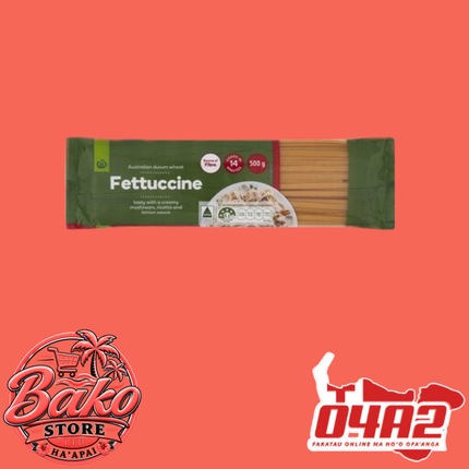 Woolworth Fettuccine Pasta 500g - “PICK UP AT BAKO STORE IN PANGAI OR HIHIFO HA’APAI BRANCHES”