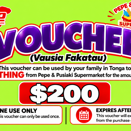 $200 Vausia Fakatau - “PICK UP FROM PEPE & PUSIAKI SUPERMARKET, ‘EUA”