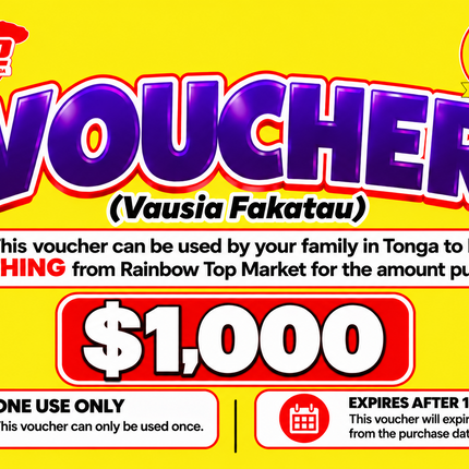 $1,000 Vausia Fakatau - “PICK UP FROM RAINBOW TOP MARKET, FANGA”