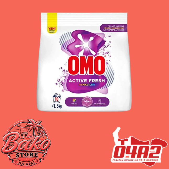 OMO Laundry Powder 1.5kg - “PICK UP AT BAKO STORE IN PANGAI OR HIHIFO HA’APAI BRANCHES”