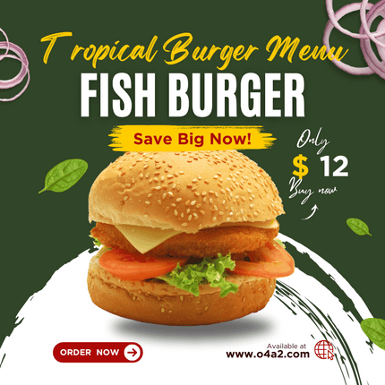 Fish Burger - “PICK UP FROM TROPICAL TASTE AT PAHU, NUKU’ALOFA, TONGA"