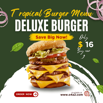 Deluxe Burger - “PICK UP FROM TROPICAL TASTE AT PAHU, NUKU’ALOFA, TONGA"