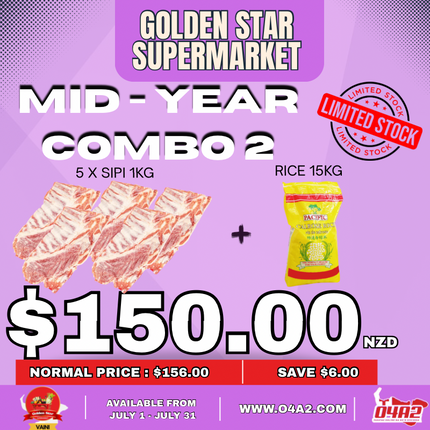 Mid-Year 2 (5 x Sipi 1kg + Rice 15kg) - “PICK UP FROM GOLDEN STAR, VAINI”