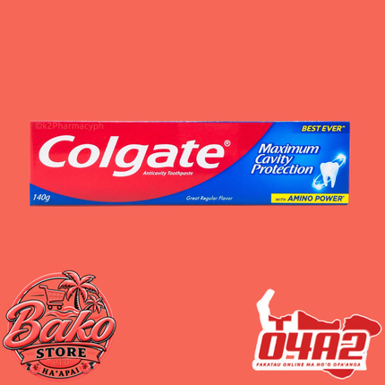 Colgate 140g - “PICK UP AT BAKO STORE IN PANGAI OR HIHIFO HA’APAI BRANCHES”