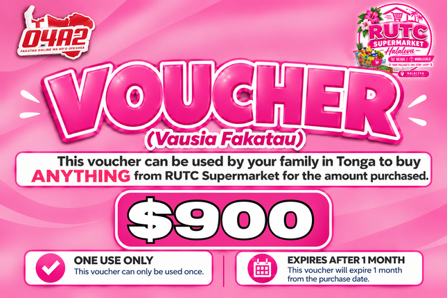 $900 Vausia Fakatau - "PICK UP FROM RUTC SUPERMARKET, HALALEVA"