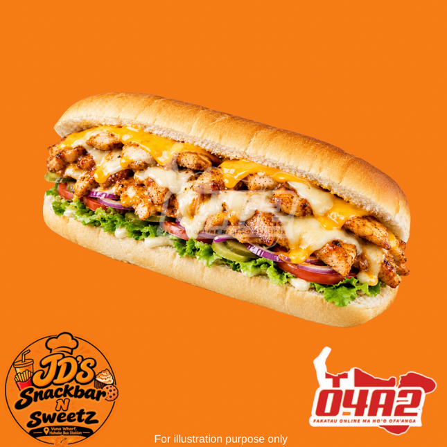 Chicken Double Cheese Sub - “PICK UP FROM JD’s SNACKBAR N SWEETZ, VUNA WHARF HAHAKE BUS STATION”