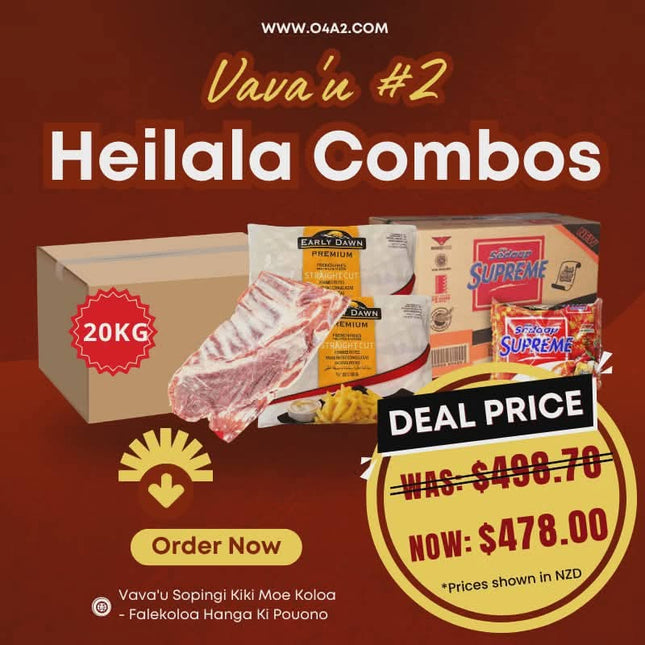 Heilala Combo 2 (2x French Fries) (1 x Puha Supreme) (1 x Puha Sipi 20kg) - "Pick up from Z & F Wholesale , Vava'u"