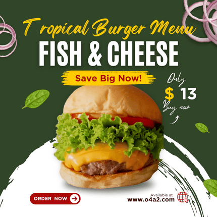 Fish Cheese Burger - “PICK UP FROM TROPICAL TASTE AT PAHU, NUKU’ALOFA, TONGA"