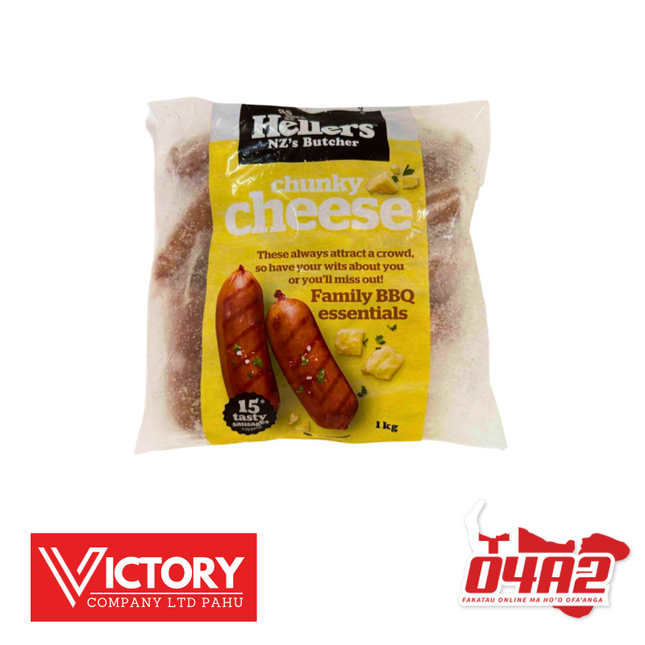 Heller’s NZ Butcher Chunky Cheese Sausage 1Kg - "PICK UP FROM VICTORY SUPERMARKET & WHOLESALE, PAHU"