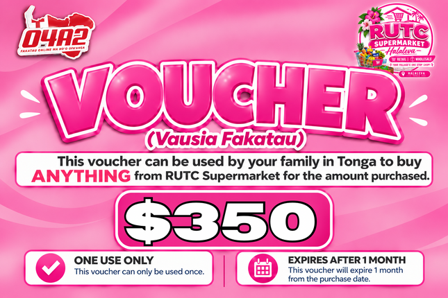 $350 Vausia Fakatau - "PICK UP FROM RUTC SUPERMARKET, HALALEVA"