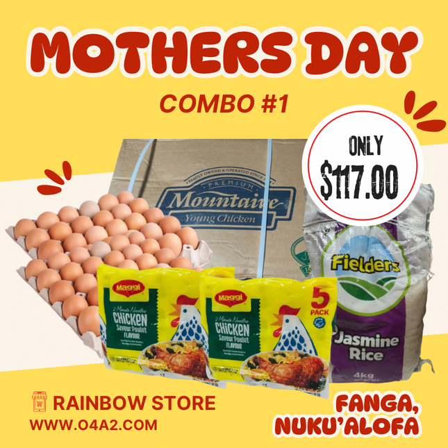 (Puha moa 10Kg) (Sun Jasmine Rice 4Kg) (X2 Tray of Eggs) (X2 Whole Packet of Maggis) - "PICK UP FROM RAINBOW TOP MARKET IN FANGA"