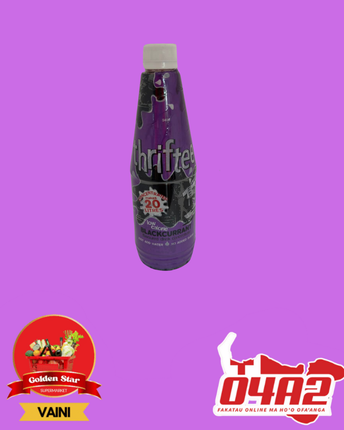 Thriftee Cordial-Grape Flavour(Hina Kotiolo Kalepi) - "PICK UP FROM GOLDEN STAR, VAINI TONGATAPU”