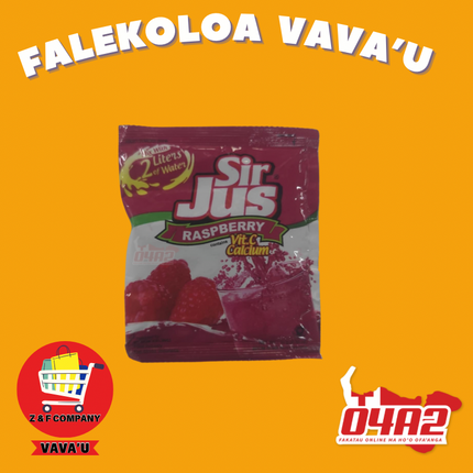 Sir Jus Raspberry 2L Water - "PICK UP FROM Z&F HANGA KI POUONO, NEIAFU VAVA'U"