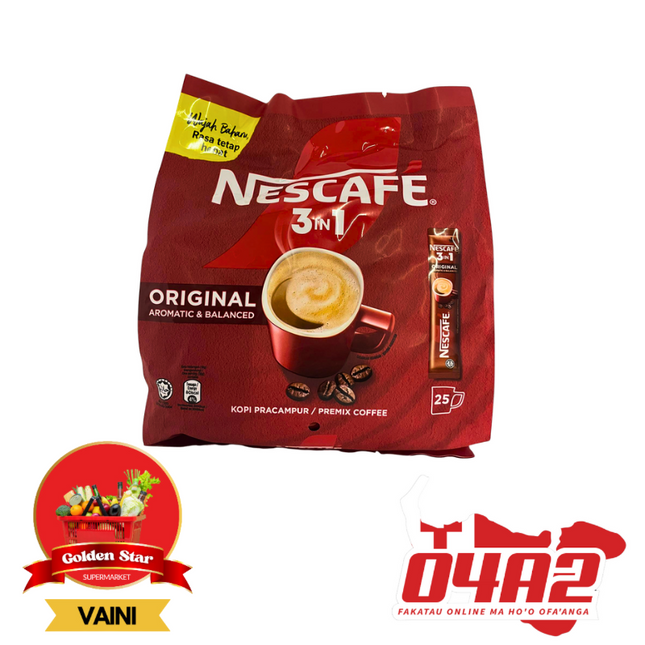 Nescafe 3 in 1 Original 25pck  - "PICK UP FROM GOLDEN STAR, VAINI TONGATAPU"