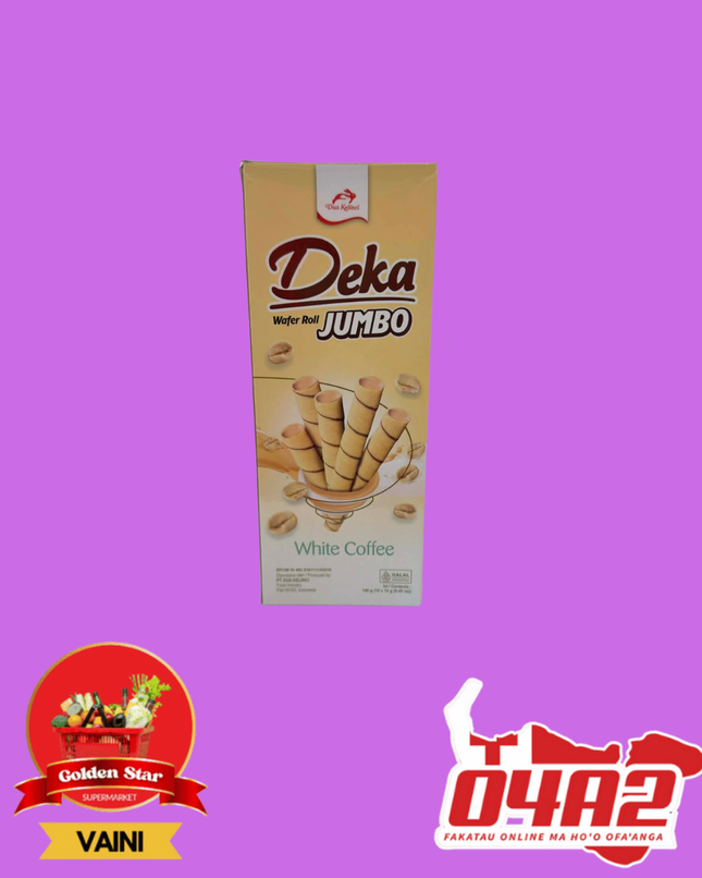 Deka Jumbo Wafer Roll White Coffee - "PICK UP FROM GOLDEN STAR, VAINI TONGATAPU"