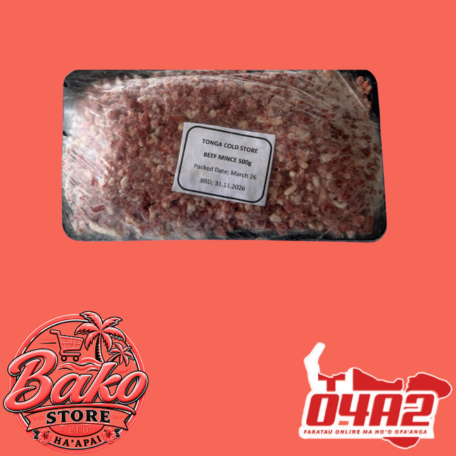 Beef Mince 500g - “PICK UP AT BAKO STORE IN PANGAI OR HIHIFO HA’APAI BRANCHES”