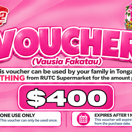 $400 Vausia Fakatau - "PICK UP FROM RUTC SUPERMARKET, HALALEVA"