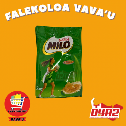 Nestle Milo 200g - "PICK UP FROM Z&F HANGA KI POUONO, NEIAFU VAVA'U"