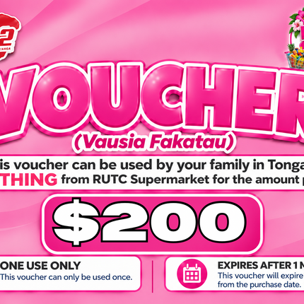 $200 Vausia Fakatau - "PICK UP FROM RUTC SUPERMARKET, HALALEVA"