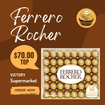 Ferrero Rocher Gift Box 48pcs - "PICK UP FROM VICTORY SUPERMARKET & WHOLESALE, PAHU"