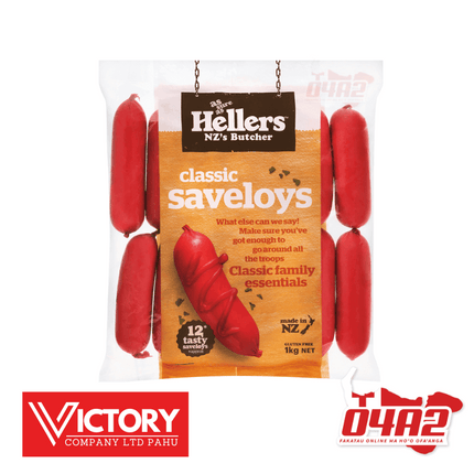 Hellers Classic Saveloys 1kg - "PICK UP FROM VICTORY SUPERMARKET & WHOLESALE, PAHU"