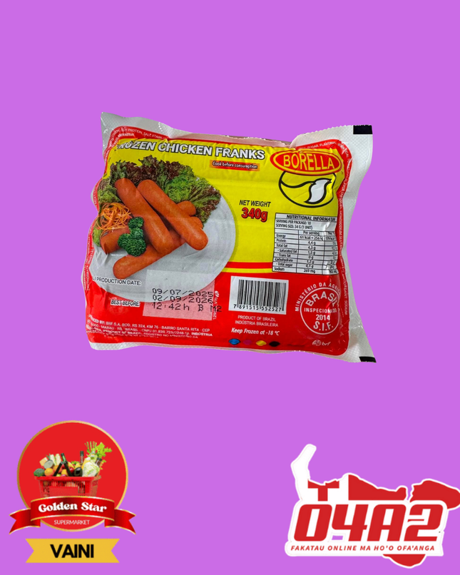 Frozen Chicken Franks - "PICK UP FROM GOLDEN STAR, VAINI TONGATAPU"