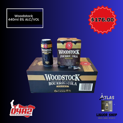 Woodstock Box 6x440ml - “PICK UP FROM ATLAS LIQUOR, HA’ATEIHO”