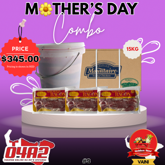 (1x Puha Moa 15kg) (1x Kane Pulumasima) (3x Bacons) - “PICK UP FROM GOLDEN STAR, VAINI”