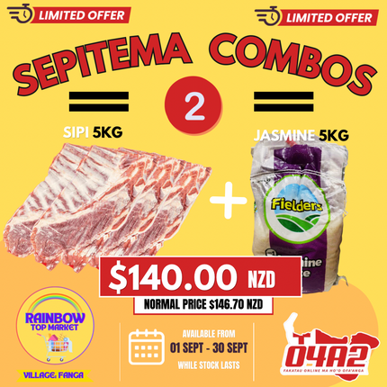 Sepitema Combo #2 (Sipi 5Kg, Tangai Rice 5Kg) - "PICK UP FROM RAINBOW TOP MARKET IN FANGA"