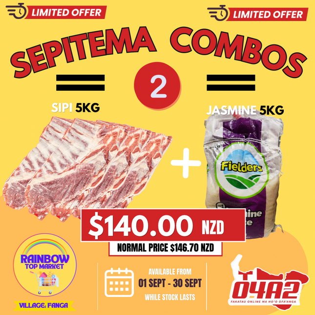 Sepitema Combo #2 (Sipi 5Kg, Tangai Rice 5Kg) - "PICK UP FROM RAINBOW TOP MARKET IN FANGA"