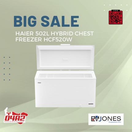 Haier 502L Hybrid Chest Freezer HCF520W - "PICK UP FROM EM JONES NUKU'ALOFA"