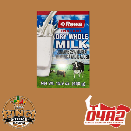 Rewa Milk Powder 450g - "PICK UP FROM PINGI STORE, HA'APAI"