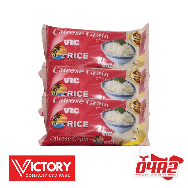 3 Calrose Grain Vic Rice 1Kg - "PICK UP FROM VICTORY SUPERMARKET & WHOLESALE, PAHU"