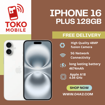 iPhone 16 Plus 128GB - “Free Delivery by Toko Mobile”