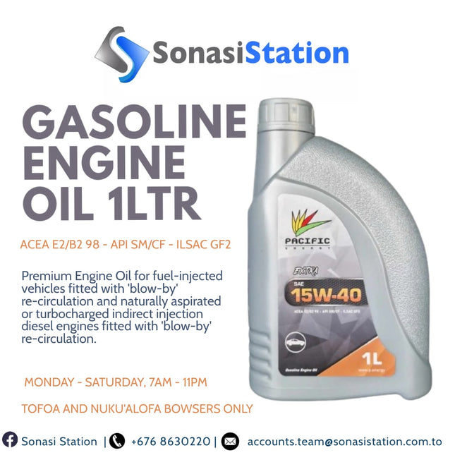 Engine Oil 15W40 1L "PICK UP AT SONASI STATION TOFOA/POUTAHA OR KOLOFO'OU"