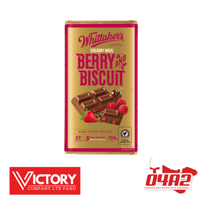 Whittakers Berry & Biscuit - "PICK UP FROM VICTORY SUPERMARKET & WHOLESALE, PAHU"