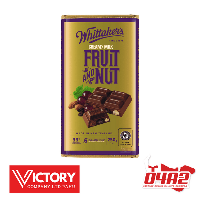 Whittakers Fruit & Nut - "PICK UP FROM VICTORY SUPERMARKET & WHOLESALE, PAHU"