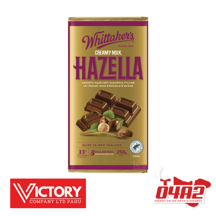 Whittakers Creamy Milk Hazella - "PICK UP FROM VICTORY SUPERMARKET & WHOLESALE, PAHU"